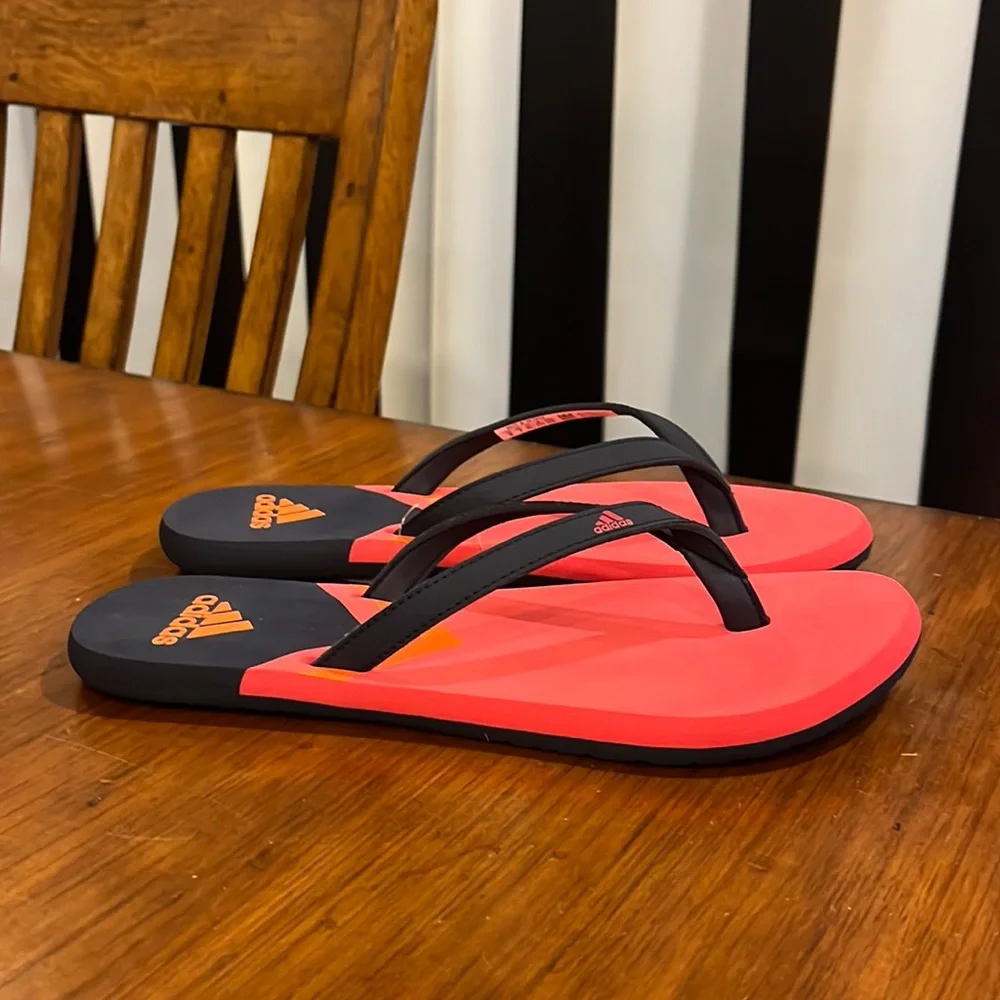 Adidas Eezay Flip Flops Thongs Sandals Shoes new F35031 Blue pink Women’s Size 7_3